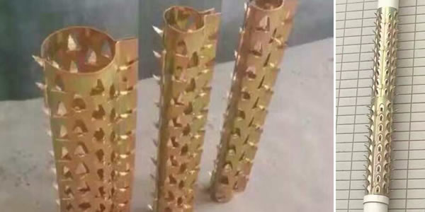 Curved Razor Spike Cylinders for Pipes Wrapping